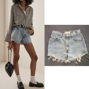 Levi's Blue Jean Shorts Distressed Frayed Hem